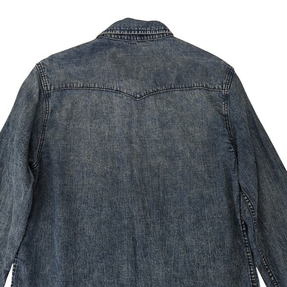 True Religion Blue Denim Casual Button Down Shirt - Picture 5 of 9